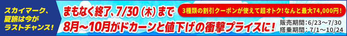 SKY TS+サマーセール（期間記載あり:-7/30まで）ラストコール