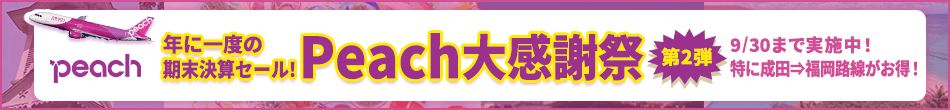 【エアトリ国内ツアー】Peachで行く国内ツアータイムセール